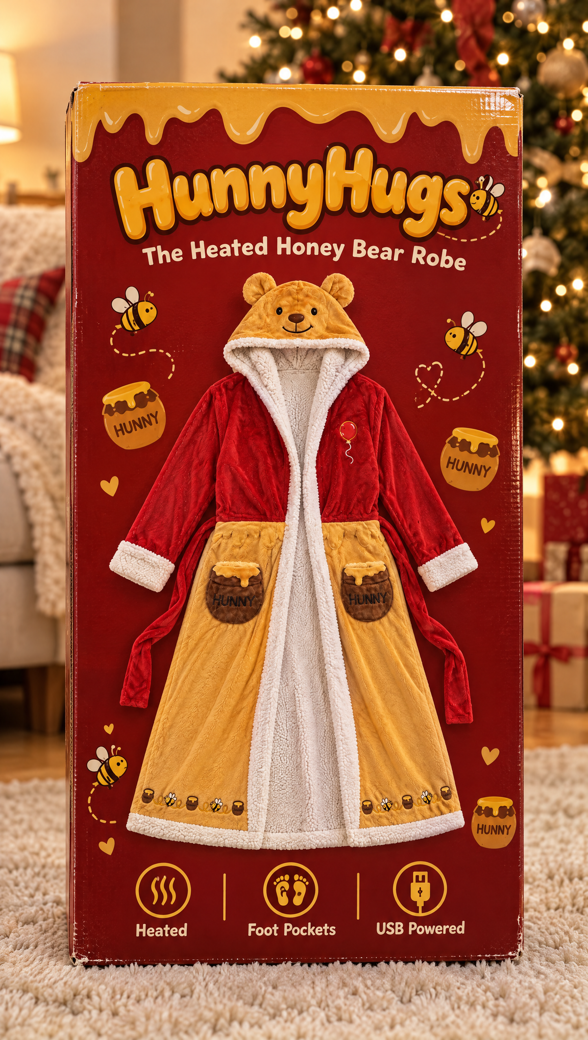 HunnyHugs™ Heated Bear Robe